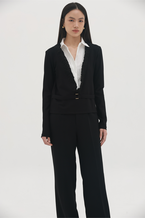 Black Gill Knit Shirt
