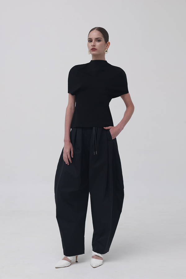 Black Queenie Cape Top