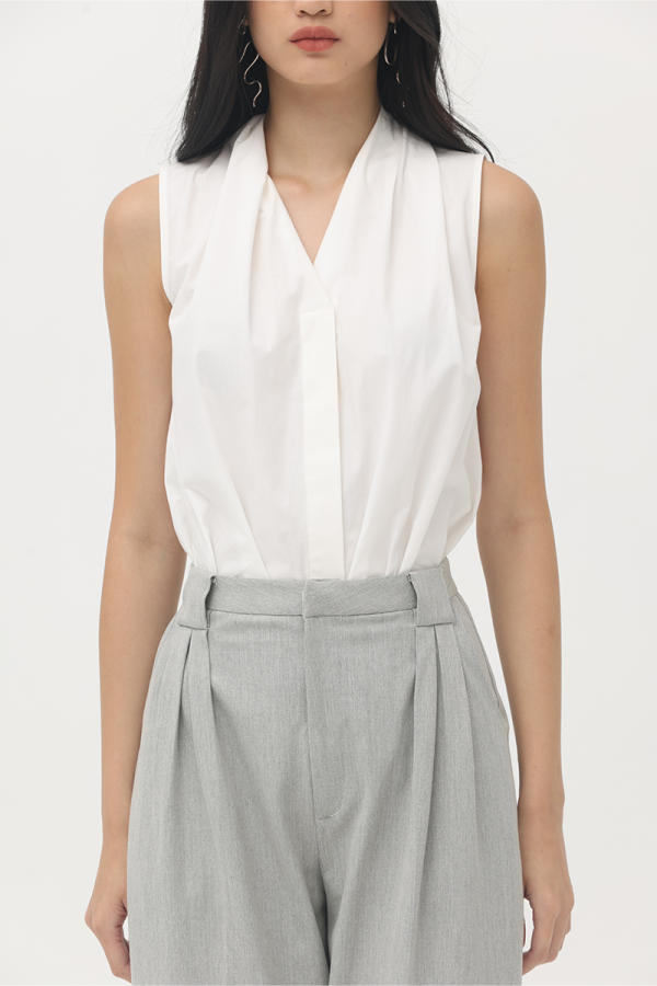 White Shane Sleeveless Shirt