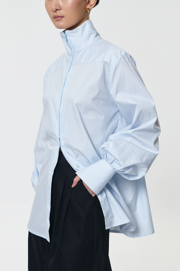 Blue Zipper Cerulean Shirt